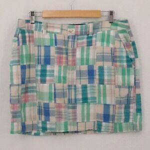 Cape Madras Patchwork Plaid Mini Skirt Womens Size 12 Preppy Cotton Pastel